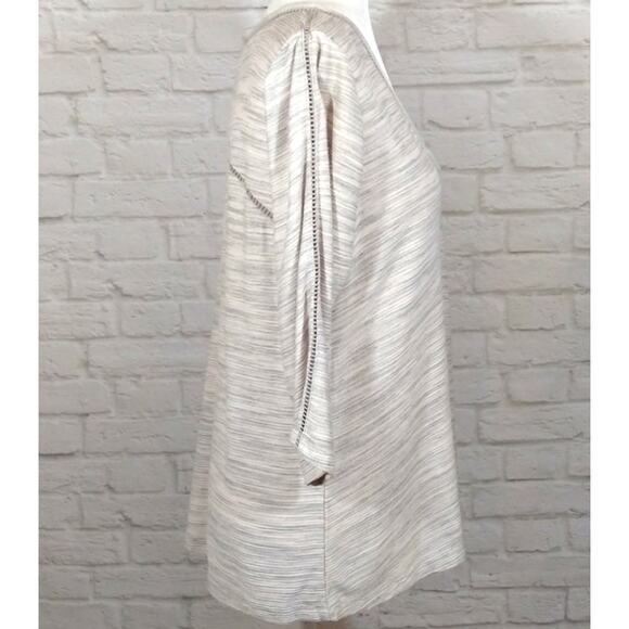W Buckle BKE Striped Marled Heather Grey V Neck Oversized Top Tee Shirt NWT XS - Picture 5 of 8